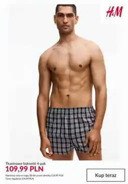 H&M Tkaninowe bokserki 4-pak H & M oferta