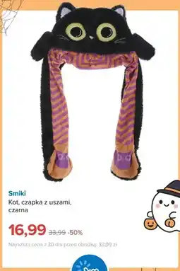 Smyk Czapka z uszami kot czarna Smiki oferta