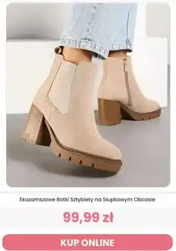 Renee Ekozamszowe botki sztyblety na słupkowym obcasie Renee oferta