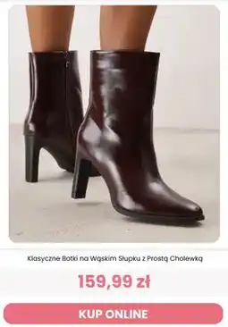 Renee Klasyczne botki na wąskim słupku z prostą cholewką Reneé oferta