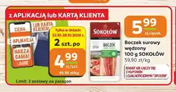 Społem Częstochowa Boczek surowy wędzony Sokołów oferta