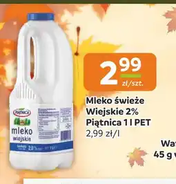 Społem Częstochowa Mleko świeże Wiejskie Piątnica 2% oferta