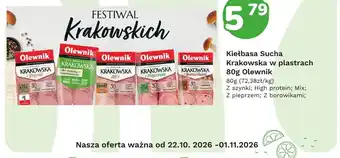 Kiełbasa sucha krakowska w plastrach z szynki Olewnik