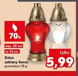 Kaufland Znicz szklany Serce oferta