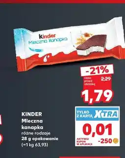 Kaufland Mleczna kanapka Kinder oferta
