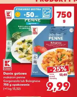 Kaufland Danie gotowe makaron penne Gorgonzola K-Classic oferta