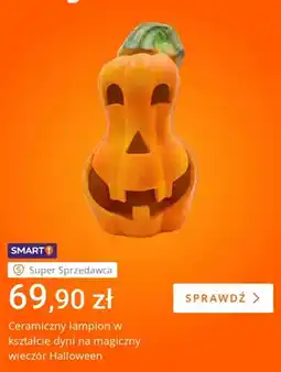 Allegro Ceramiczny lampion w kształcie dyni na magiczny wieczór Halloween oferta