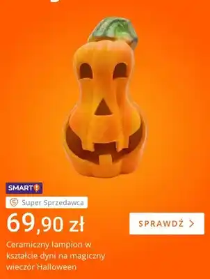 Ceramiczny lampion w kształcie dyni na magiczny wieczór Halloween