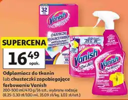 Auchan Odplamiacz do tkanin lub chusteczki zapobiegające farbowaniu Vanish oferta