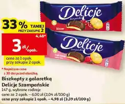 Auchan Biszkopty z galaretką Delicje Szampańskie oferta