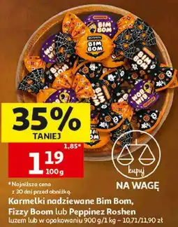 Auchan Karmelki nadziewane Bim Bom, Fizzy Boom lub Peppinez Roshen oferta