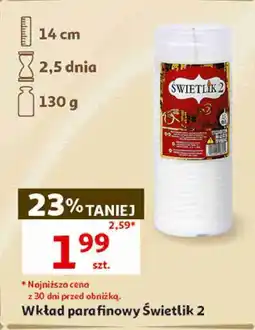 Auchan Wkład parafinowy Świetlik 2 oferta