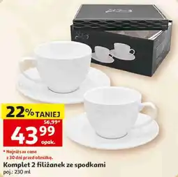 Auchan Komplet 2 filiżanek ze spodkami oferta