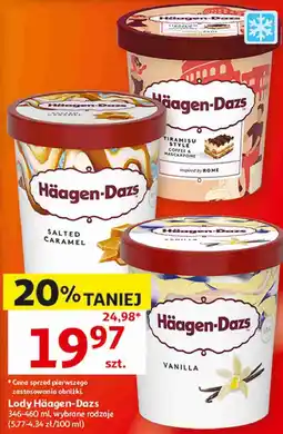Auchan Lody Häagen-Dazs 346-460 ml, wybrane rodzaje oferta