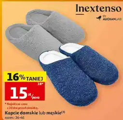Auchan Kapcie damskie lub męskie Inextenso oferta