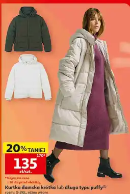 Auchan Kurtka damska krótka lub długa typu puffy oferta