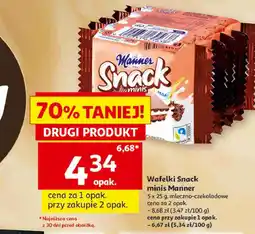 Auchan Wafelki Snack minis Manner oferta