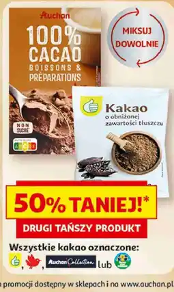Auchan Kakao o obniżonej zawartości tłuszczu Auchan Collection oferta