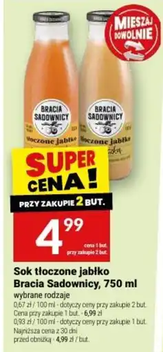 Twój Market Sok tłoczone jabłko Bracia Sadownicy oferta
