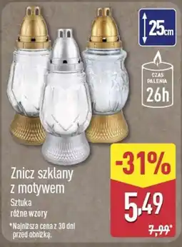 ALDI Znicz szklany z motywem oferta