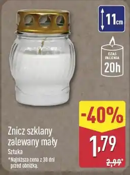 ALDI Znicz szklany zalewany mały oferta