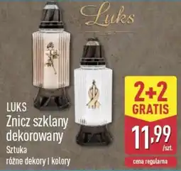 ALDI LUKS Znicz szklany dekorowany oferta