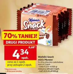 Auchan Wafelki Snack minis Manner oferta