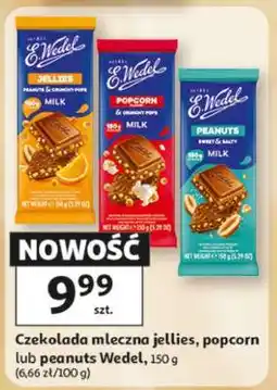 Auchan Czekolada mleczna jellies, popcorn lub peanuts Wedel oferta
