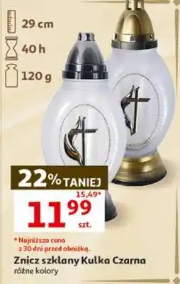 Auchan Znicz szklany Kulka Czarna oferta