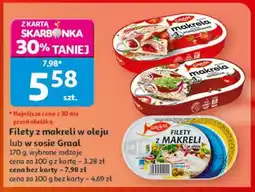 Auchan Filety z makreli w oleju lub w sosie, Graal oferta