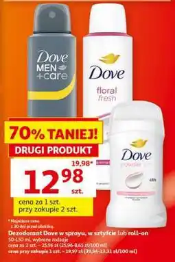 Auchan Dezodorant Dove w sprayu, w sztyfcie lub roll-on oferta