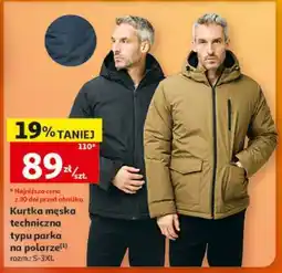 Auchan Kurtka męska techniczna typu parka, na polarze oferta