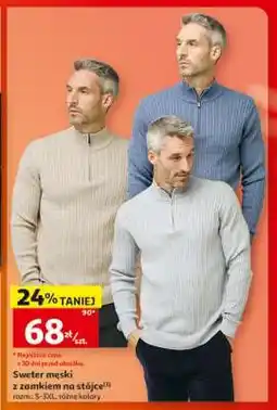 Auchan Sweter męski z zamkiem na stójce oferta