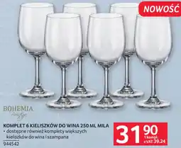 Selgros Kieliszki do wina 250 ml Mila oferta