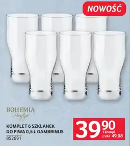 Selgros Bohemia Prestige Komplet 6 Szklanek Do Piwa 0,5 L Gambrinus oferta