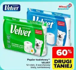 Carrefour Market Papier toaletowy Velvet 12 rolek, 3-warstwowy oferta
