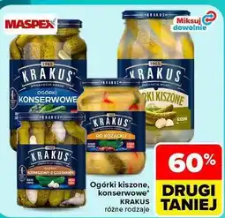 Carrefour Market Ogórki kiszone, konserwowe Krakus różne rodzaje oferta