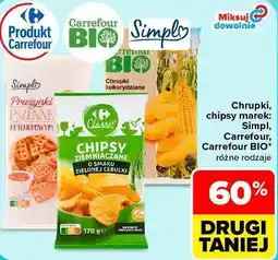 Carrefour Market Chrupki, chipsy marek: Simpl, Carrefour, Carrefour BIO różne rodzaje oferta