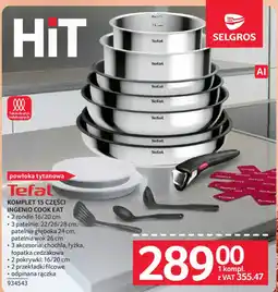 Selgros Tefal komplet 15 części ingenio cook eat oferta
