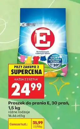 Biedronka Proszek do prania E, 30 prań, 1,5 kg oferta
