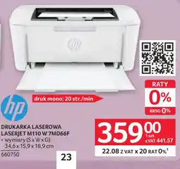 Selgros Drukarka Laserowa HP LaserJet M110 W 7MD66F oferta