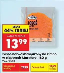 Biedronka Łosoś norweski wędzony na zimno w plastrach Marinero, 150 g oferta