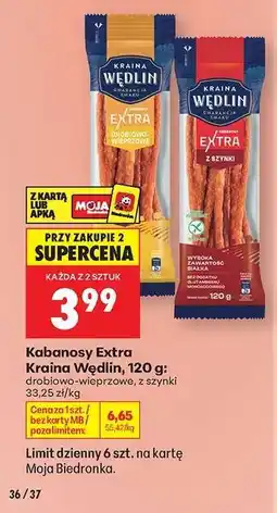Biedronka Kabanosy Extra Kraina Wędlin, 120 g oferta