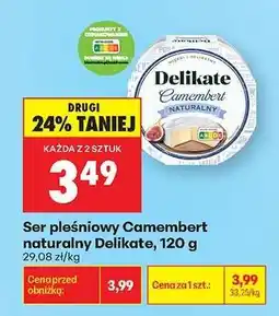 Biedronka Ser pleśniowy Camembert naturalny Delikate, 120 g oferta