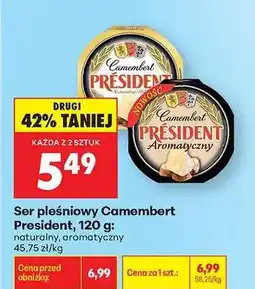 Biedronka Ser pleśniowy Camembert President, 120 g oferta