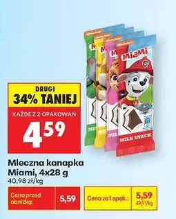 Biedronka Mleczna kanapka Miami 4x28 g oferta