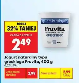 Biedronka Jogurt naturalny typu greckiego Fruvita, 400 g oferta