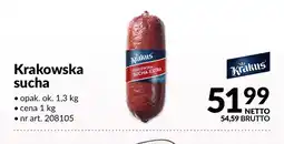 Makro Kiełbasa krakowska sucha Krakus oferta
