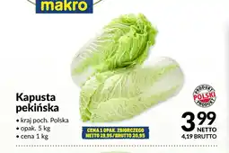 Makro Kapusta pekińska polska oferta