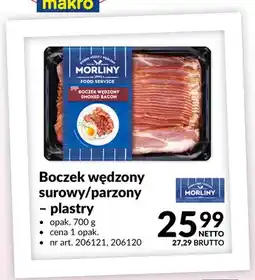 Makro Boczek wędzony surowy plastry Morliny oferta